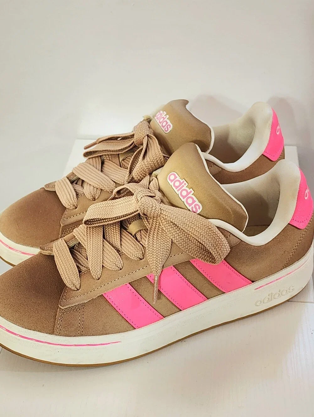 Adidas Womens Grand Court Alpha Tennis Suede Sneakers Shoes